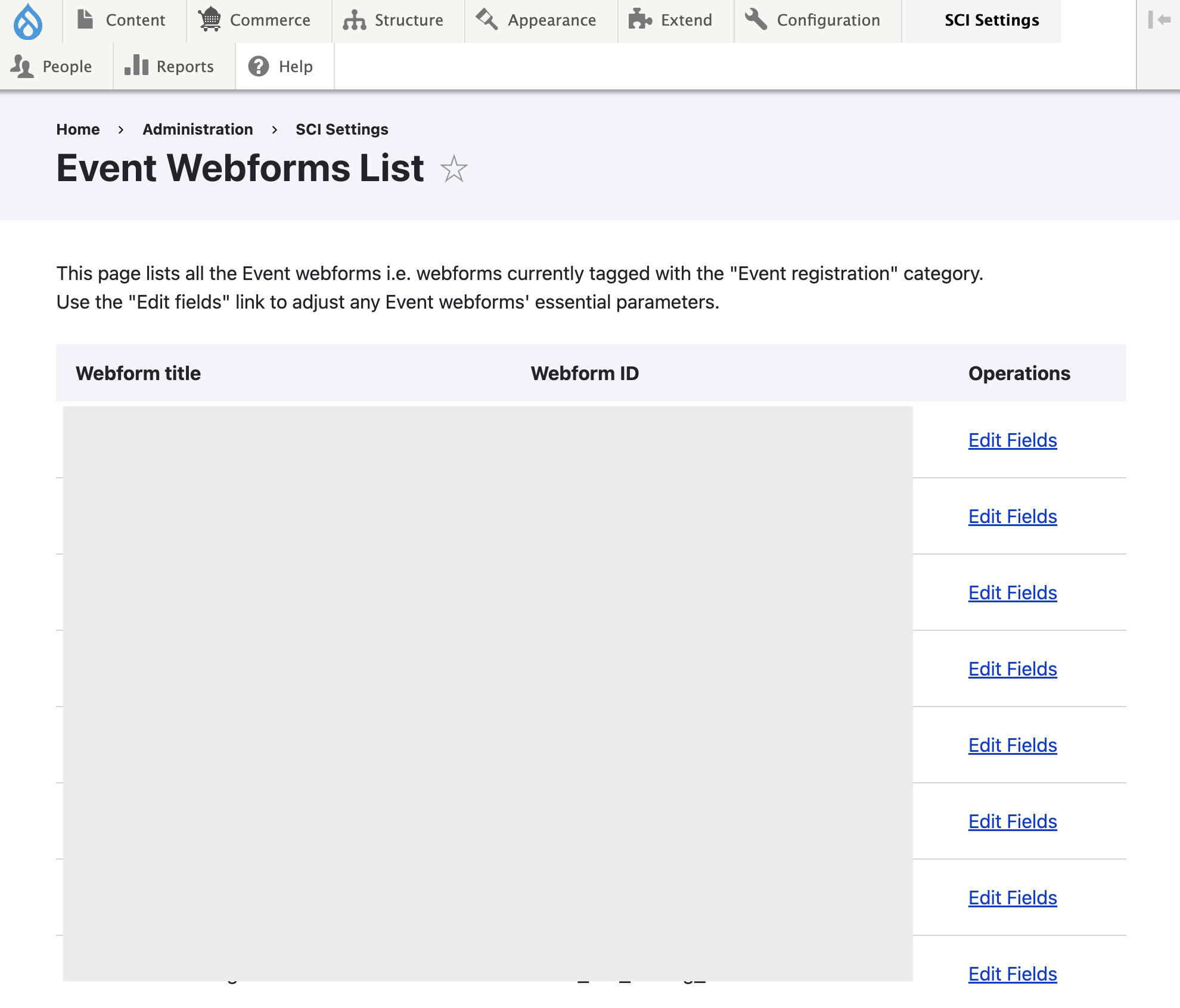 Centralised management of Events