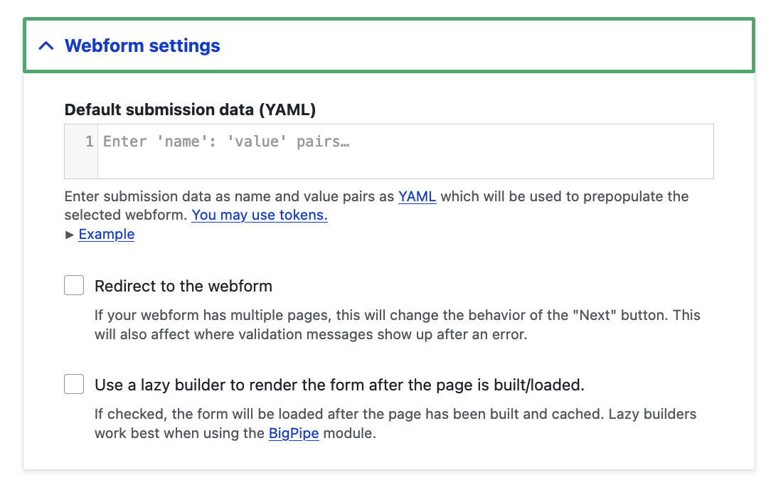 Webform block - Configure block 2