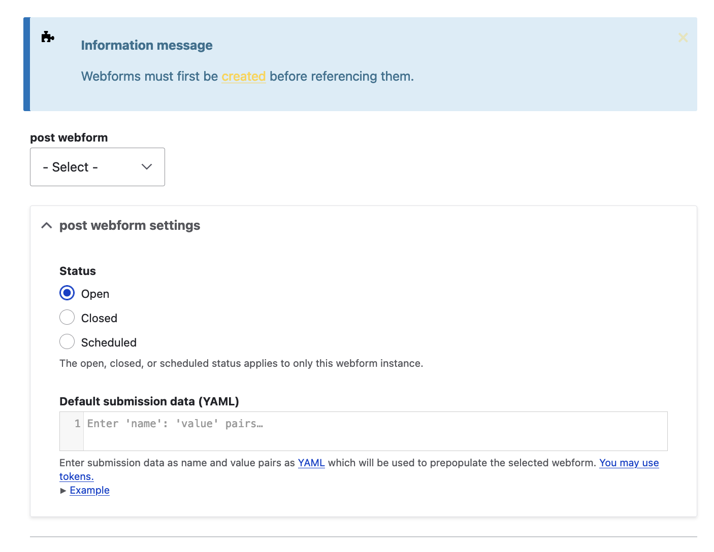 Webform reference field on content type