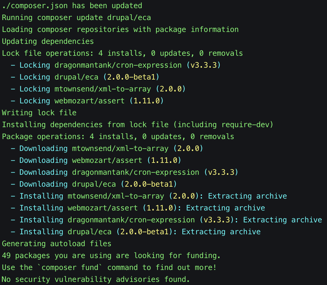 Composer-installing the ECA module