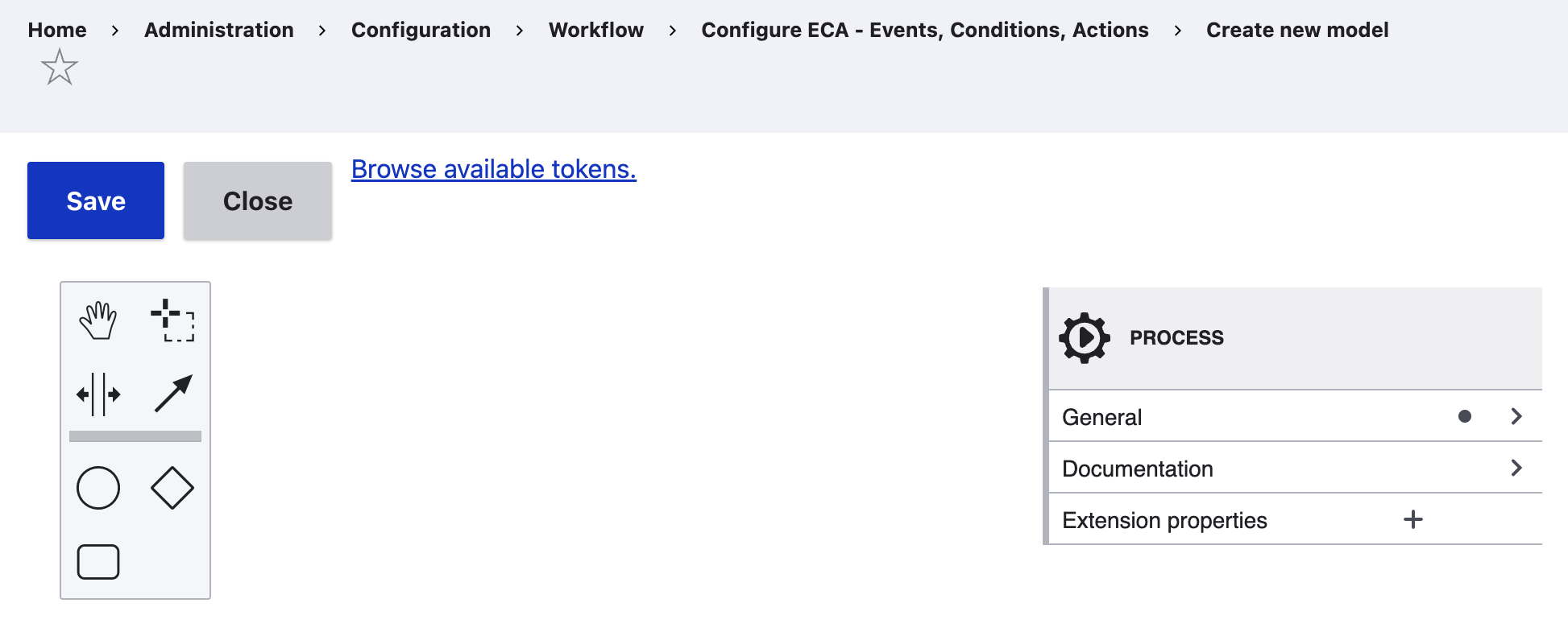 ECA module: New model screen