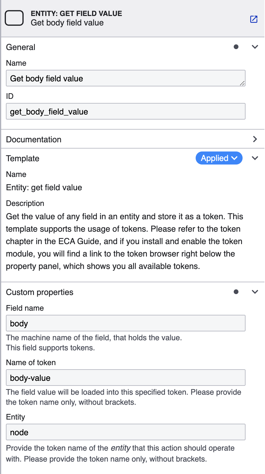 ECA model task: Get Body field value